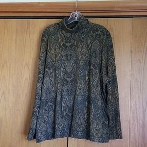 Jones New York 3x paisley turtleneck top